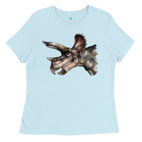 Baby Blue Triceratops Horridus Face Ladies Tee - LillyAllenDesigns