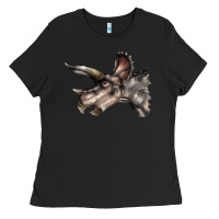 Black Triceratops Horridus Face Ladies Tee - LillyAllenDesigns