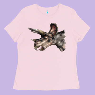 Triceratops Horridus Face Ladies Tee Designed By Lillyallendesigns