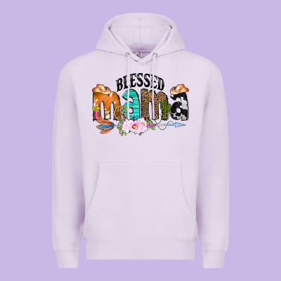 Blessed Mama Premium Hoodie Designed By Cowcowdesign