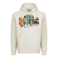 Oatmeal Heather Blessed Mama Premium Hoodie - CowCowDesign