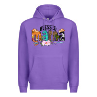 Purple Blessed Mama Premium Hoodie - CowCowDesign