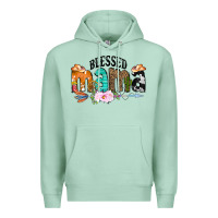 Seafoam Blessed Mama Premium Hoodie - CowCowDesign