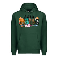 Sports Green Blessed Mama Premium Hoodie - CowCowDesign