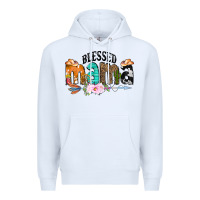 White Blessed Mama Premium Hoodie - CowCowDesign