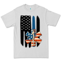 Dove Grey ems american flag Premium Tee - MaliasSmallBusiness