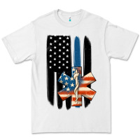 White ems american flag Premium Tee - MaliasSmallBusiness