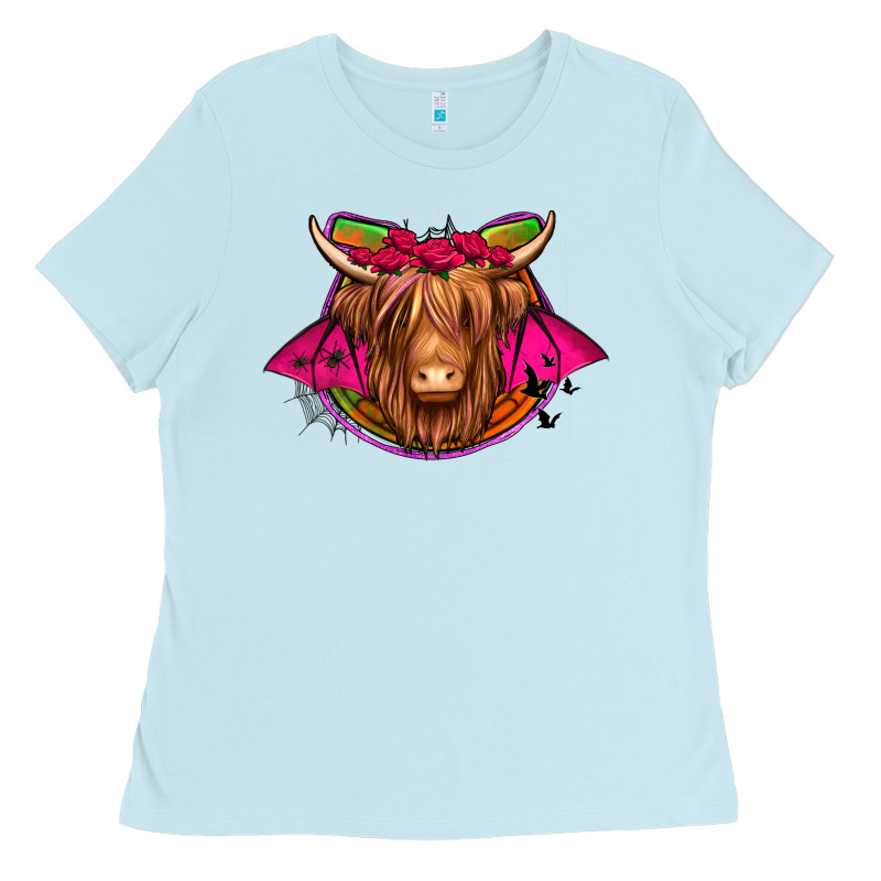 Halloween Highland Cow Horseshoe Ladies Tee by Jasminsmagicworld | Teevron