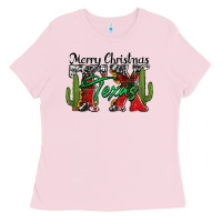 Bubblegum Pink merry christmas tx texas Ladies Tee - Jasminsmagicworld