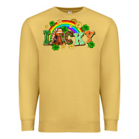 Antique Gold lucky gnome St. Patricks Day Premium Sweatshirt - FaDigitalArtStudio