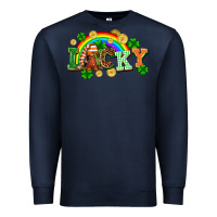 Navy lucky gnome St. Patricks Day Premium Sweatshirt - FaDigitalArtStudio