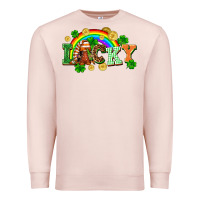 Pale Pink lucky gnome St. Patricks Day Premium Sweatshirt - FaDigitalArtStudio
