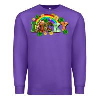 Purple lucky gnome St. Patricks Day Premium Sweatshirt - FaDigitalArtStudio