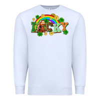 White lucky gnome St. Patricks Day Premium Sweatshirt - FaDigitalArtStudio