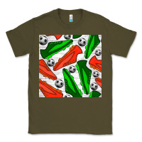 Army Green soccer shoes seamless pattern Classic Tee - BundleAndBundleShop