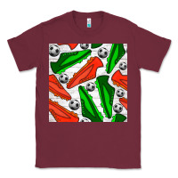 Burgundy soccer shoes seamless pattern Classic Tee - BundleAndBundleShop