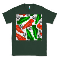 Sports Green soccer shoes seamless pattern Classic Tee - BundleAndBundleShop