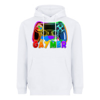 White Gaymer Heavyweight Hoodie - FaDigitalArtStudio
