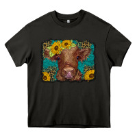 Asphalt western leopard buffalo plaid baby highland cow Heavy Core Tee - BarkalooDesign