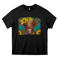 Black western leopard buffalo plaid baby highland cow Heavy Core Tee - BarkalooDesign