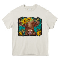 Cream western leopard buffalo plaid baby highland cow Heavy Core Tee - BarkalooDesign