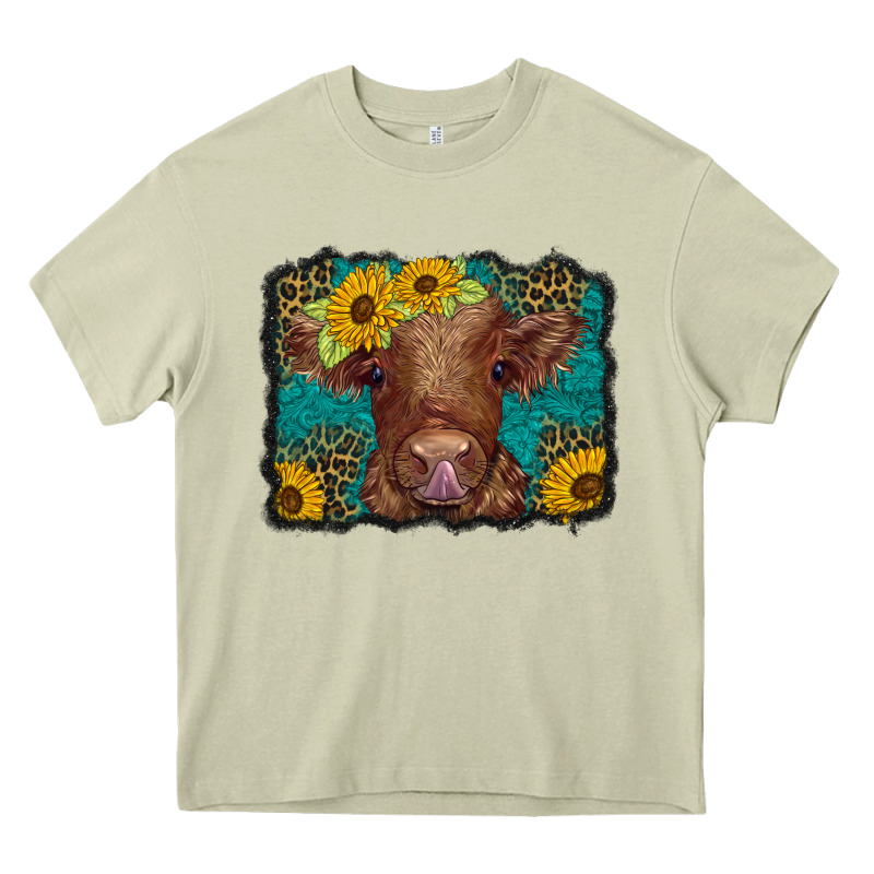Western Leopard Buffalo Plaid Baby Highland Cow Heavy Core Tee by BarkalooDesign | Teevron