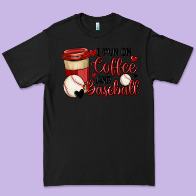 I Run On Coffee And Baseball Premium Tee Designed By Maliassmallbusiness