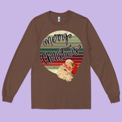 Retro Merry Christmas Long Sleeve Tee Designed By Bettercallsaul