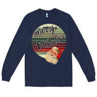 Navy retro merry christmas Long Sleeve Tee - Bettercallsaul