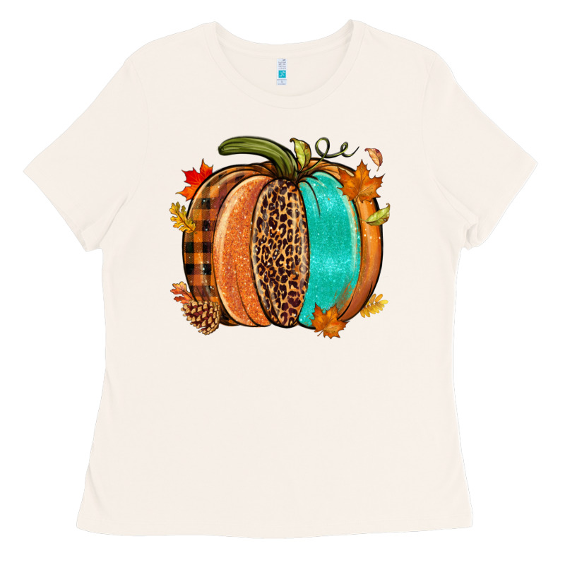 Fall Leopard Pumpkin Ladies Tee by NancyCooperArtShop | Teevron