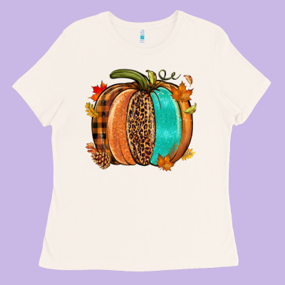Fall Leopard Pumpkin Ladies Tee Designed By Nancycooperartshop