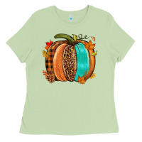 Matcha Fall leopard pumpkin Ladies Tee - NancyCooperArtShop