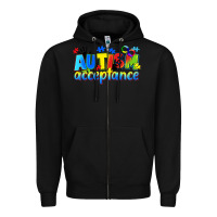 Black Autism acceptance Zipper Hoodie - CowGirlArtShop