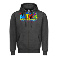 Charcoal Heather Autism acceptance Zipper Hoodie - CowGirlArtShop