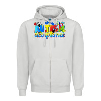 Dove Grey Autism acceptance Zipper Hoodie - CowGirlArtShop