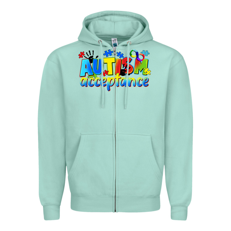 Autism Acceptance Zipper Hoodie by CowGirlArtShop | Teevron