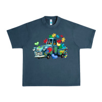 Midnight Navy autism truck Urban Heavy Tee - LillyAllenDesigns
