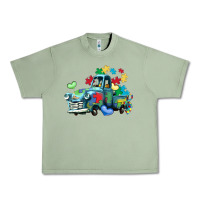 Oil Green autism truck Urban Heavy Tee - LillyAllenDesigns