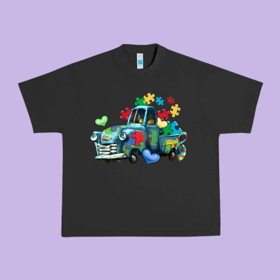 Autism Truck Urban Heavy Tee Designed By Lillyallendesigns