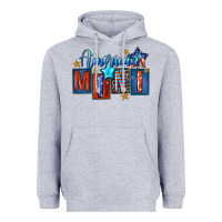 Heather Grey American mini 4th of july Heavyweight Hoodie - FaDigitalArtStudio
