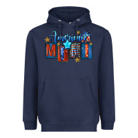 Navy American mini 4th of july Heavyweight Hoodie - FaDigitalArtStudio