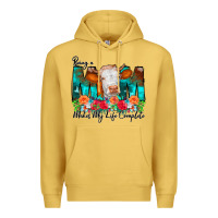 Antique Gold Being a Mom Makes My Life Complete Premium Hoodie - CowCowDesign