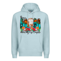 Blue Mist Being a Mom Makes My Life Complete Premium Hoodie - CowCowDesign