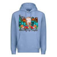 Colony Blue Being a Mom Makes My Life Complete Premium Hoodie - CowCowDesign