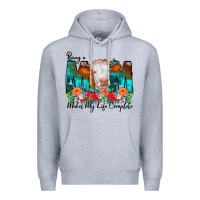 Heather Grey Being a Mom Makes My Life Complete Premium Hoodie - CowCowDesign