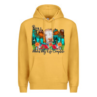 Mustard Being a Mom Makes My Life Complete Premium Hoodie - CowCowDesign