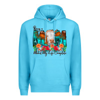 Ocean Blue Being a Mom Makes My Life Complete Premium Hoodie - CowCowDesign