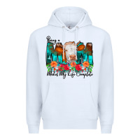 White Being a Mom Makes My Life Complete Premium Hoodie - CowCowDesign