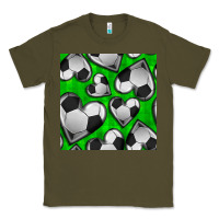 Army Green soccer hearts seamless pattern Classic Tee - BundleAndBundleShop