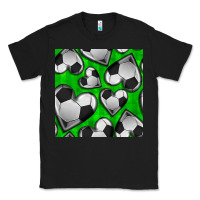 Black soccer hearts seamless pattern Classic Tee - BundleAndBundleShop